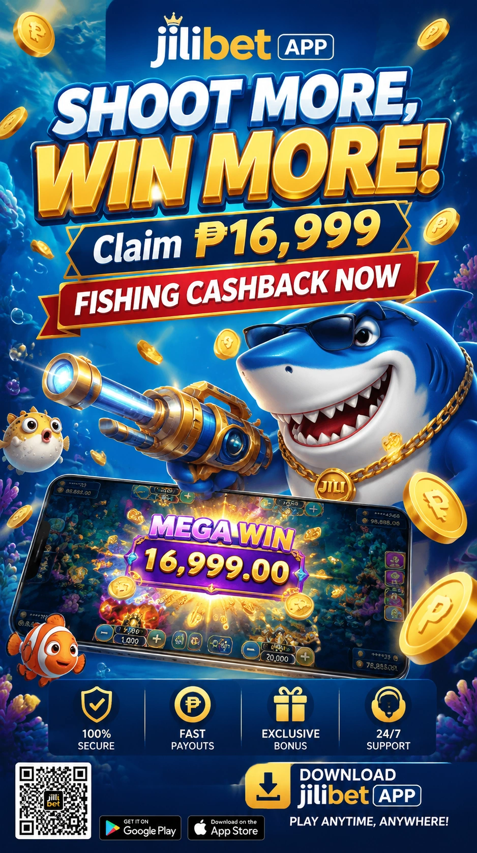 Mobile fishing game design with clean menu layout