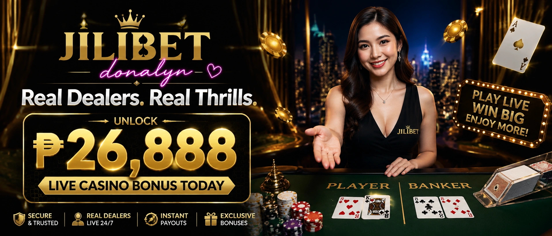 Live baccarat table on JILIBET