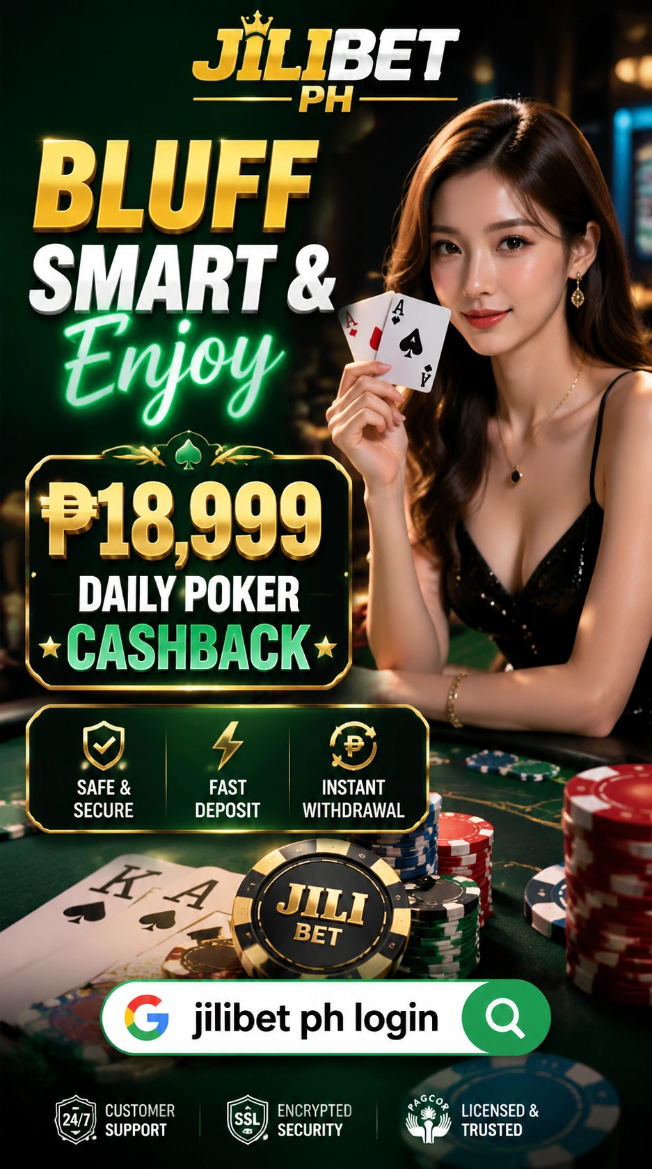 Poker tournament themed visual for weekend and evening sessions
