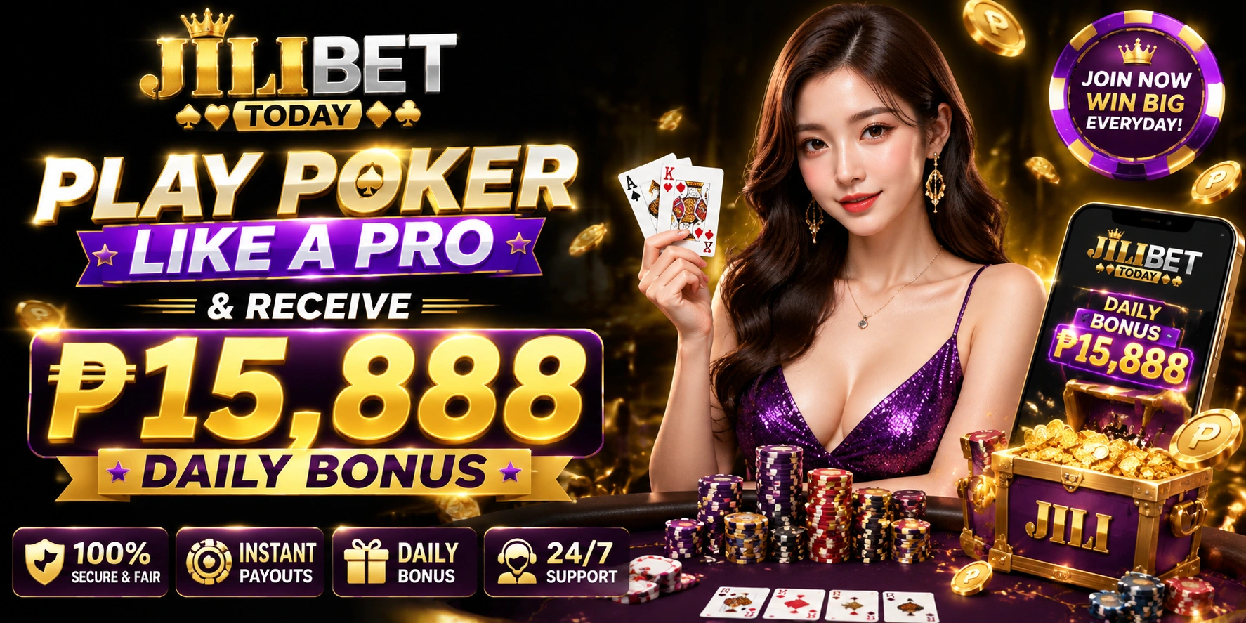 Filipino mobile poker player using a phone at night